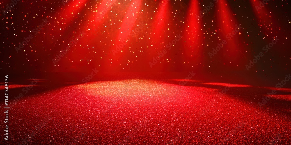 Poster red floor with red glitter on it
