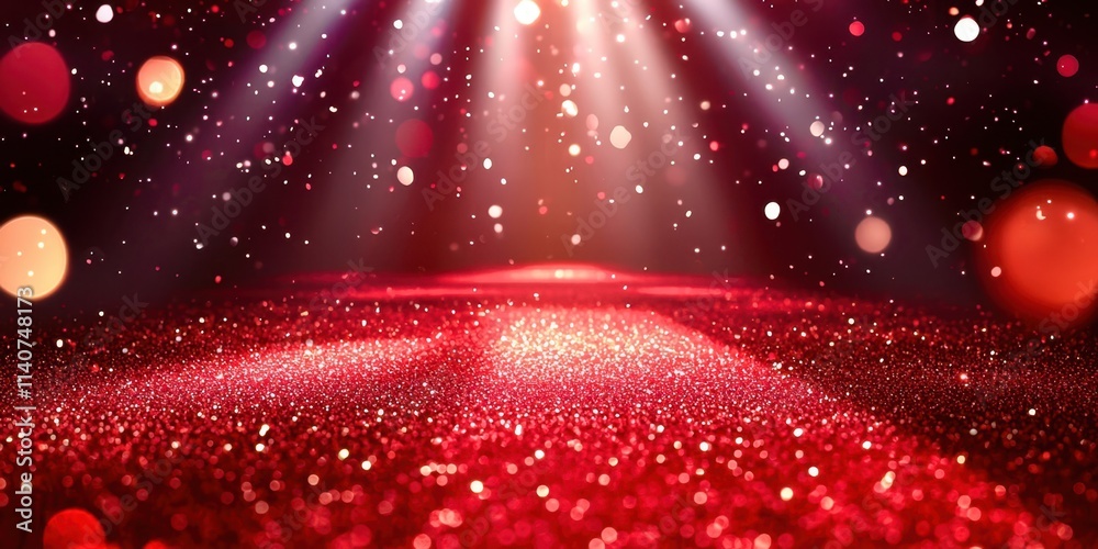 Poster red floor with a lot of sparkles
