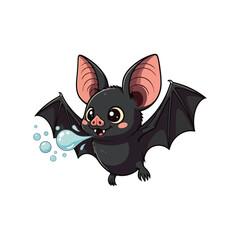 Cute bat Cartoon Vector Icon Illustration Animal Nature Icon Concept Isolated Premium Vector Cartoon
