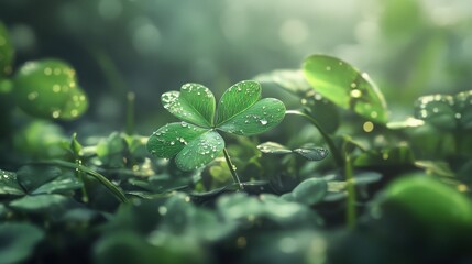 good luck clover leaf nature background