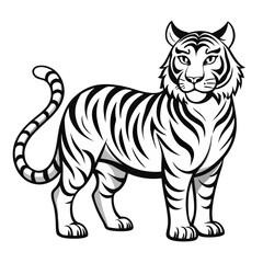 Tiger line art vector 