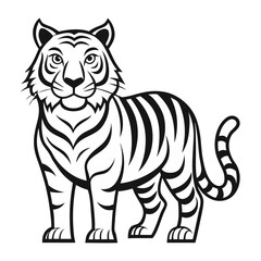 Tiger line art vector