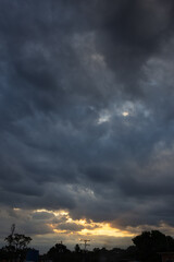 Cloudscape, Colored Clouds at Sunset