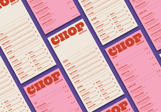Pink & Red Bold Bistro Menu