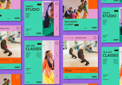 Bold and Colorful Social Media Set
