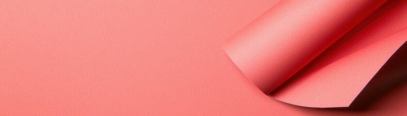 Minimalist red paper curl with gentle highlights modern texture for eye-catching graphic and advertising use