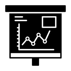 Rising Line Graph Solid Style Icon