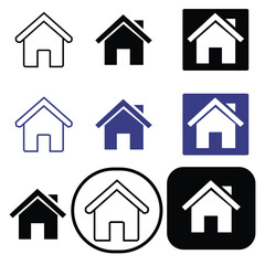 House symbol. House set icon. Home flat icon set vector illustration