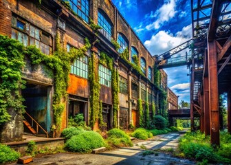 Fototapeta premium Trenton NJ Urban Exploration Photography: Abandoned Buildings, Decaying Structures, Industrial Ruins, Cityscape