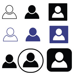User icon vector set. Profile and people silhouette collection.