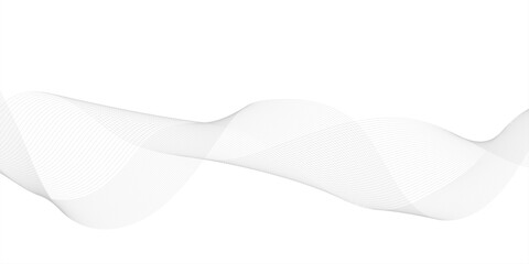 Abstract grey, white smooth element swoosh speed wave modern stream transparent background. Abstract wave line for banner, template, wallpaper background with wave design. Vector illustration