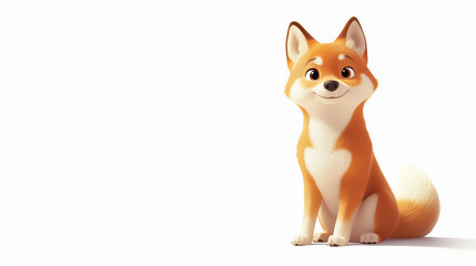 Obraz premium 3d funny fox vulpes isolated on white background 