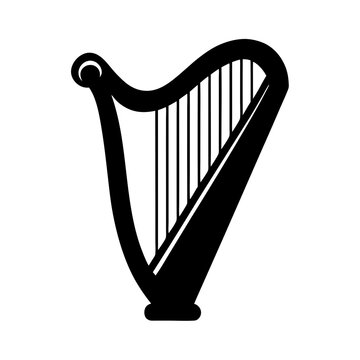 recommend clip art: harp isolated on white background