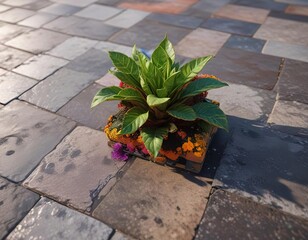 Ein Hochbeet aus Paletten auf dem Terrazzoboden, ausbau, beets, terrasse
