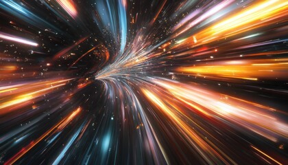 Obraz premium Abstract Light Streaks in a Dark Background