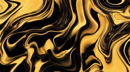 Stunning Gold and Black Abstract Fluid Art Design