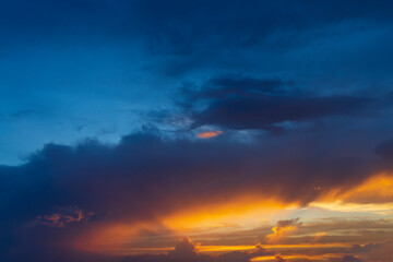 Beautiful sky with cloud before sunset