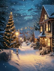 Christmas postcards with Christmas landscapes on backgrounds for your arts. Large collection of Christmas cards