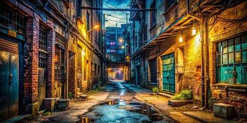Urban Exploration Photography: Dark Alley HDR Wallpaper, Abandoned Building, Cityscape, Grunge, Industrial, HD Desktop Background