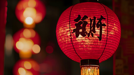 Obraz premium Red Festive Lantern Illustration