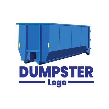 Dumpster vector logo design or removal and cleaning dumpster concept. Junk Removal logo , Hauling logo