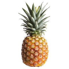 Fototapeta premium ector Illustration of a Pineapple with Green Leaves on a White Background