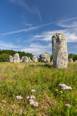 Standing stones (or menhirs) in Carnac, Morbihan, Brittany, France