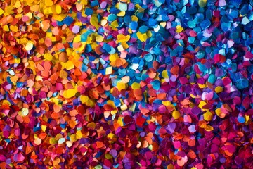 Colorful Confetti Floating Mid Air Vibrancy - Festive, vibrant, joyful, celebratory, and energetic confetti explosion.  A colorful backdrop for celebrations.