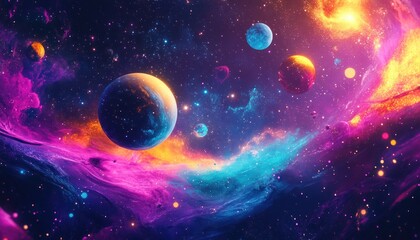 Planets and Nebulae in a Cosmic Dance