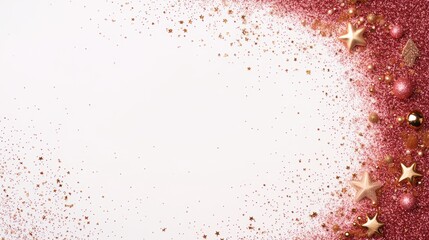 Christmas Card Design Template with Golden Stars and Glitter Background, ideal for holiday greetings and invitations