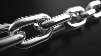 Obraz premium Close-up of a shiny metal chain.