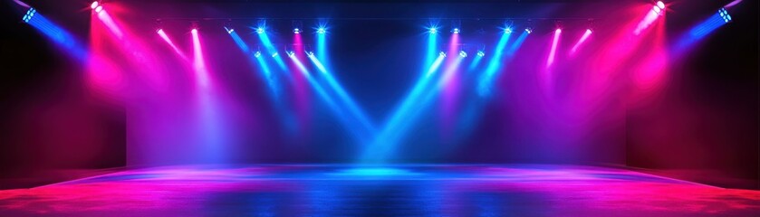 Vibrant Stage Lighting Display Pink Blue Hue Event