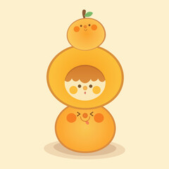 Vector Illustration of Cute Orange