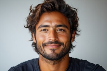 Smiling Indian engineer with a professional demeanor, ideal for dynamic and engaging advertising campaigns.