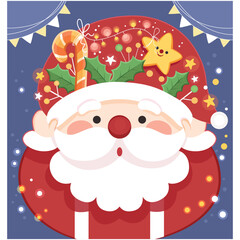 Vector illustration of Cute Santa Claus