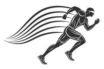 Obraz premium creative gym running icon concept with black color and white background