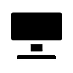 computer icon vector black monitor 