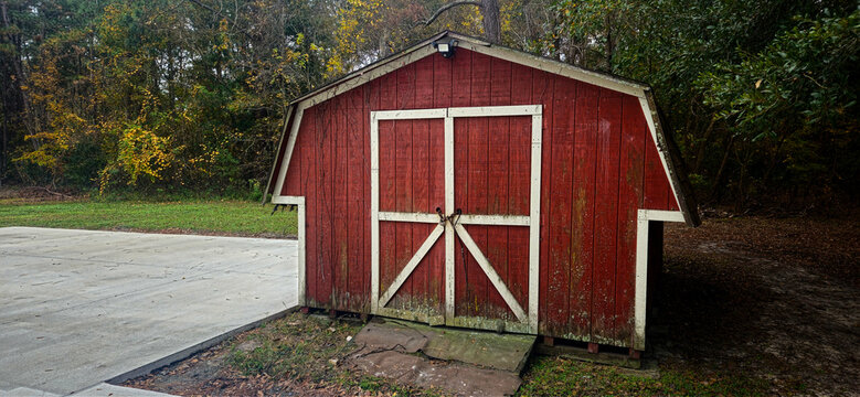 A cute old wooden red shed 