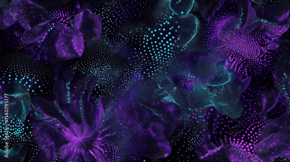 Aufkleber abstract floral design featuring vibrant colors and intricate patterns.