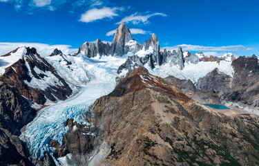 Mountain peak in snow