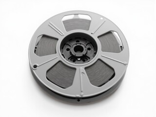 Obraz premium Vintage audio reel storing analog sound on magnetic tape