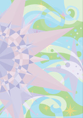 artistic sun star and moon abstract background