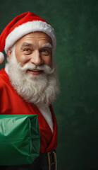 portrait of santa claus with christmas tree