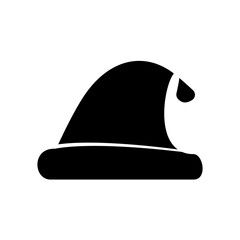 Santa Claus hat, christmas hat icon, simple flat style, illustration, logo sign symbol pictogram template, for ui or ux isolated on white for mobile app, editable