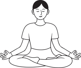 A simple drawing of a person doing a yoga pose vector illustration, yoga vector
