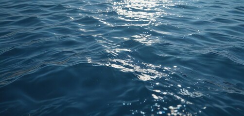 Water surface with subtle ripples on abstract blue background, abstract, dynamic, shifting