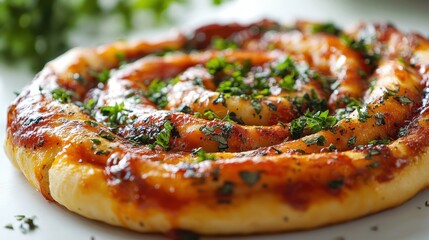 Elegant Swirl Pizza with Dramatic Sauce and Herbs
