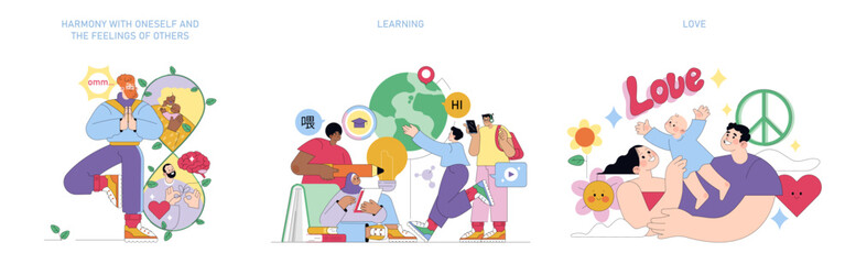 Human Values. Flat Vector Illustration