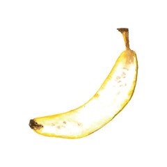 banana isolated on white background. Vector watercolor illustration
