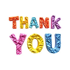 Thank You text isolated on transparent background